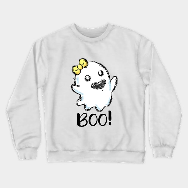 Kids Boo Ghost Halloween costume Kids little ghost Crewneck Sweatshirt by ELFEINHALB